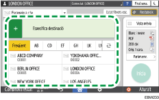 Il·lustració de pantalla del panell d'operacions