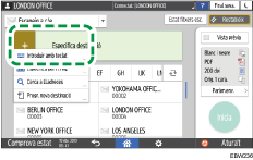 Il·lustració de pantalla del panell d'operacions