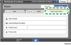 Il·lustració de pantalla del panell d'operacions