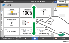 Il·lustració de pantalla del panell d'operacions