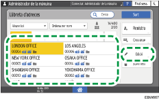 Il·lustració de pantalla del panell d'operacions
