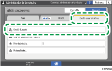 Il·lustració de pantalla del panell d'operacions