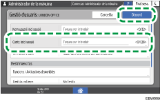 Il·lustració de pantalla del panell d'operacions