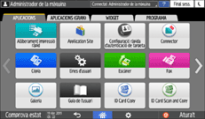 Il·lustració de pantalla del panell d'operacions