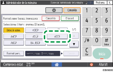Il·lustració de pantalla del panell d'operacions