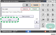 Il·lustració de pantalla del panell d'operacions