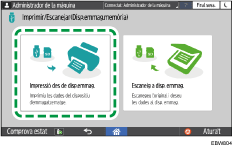 Il·lustració de pantalla del panell d'operacions
