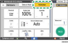Il·lustració de pantalla del panell d'operacions