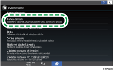 Ilustrace ovládacího panelu