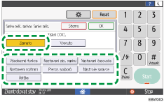 Ilustrace ovládacího panelu