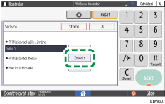 Ilustrace ovládacího panelu