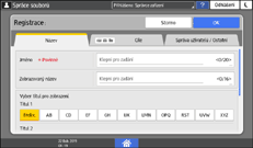 Ilustrace ovládacího panelu