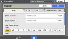 Ilustrace ovládacího panelu