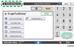 Operation panel screen illustration