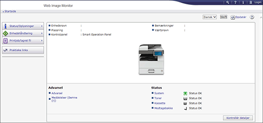 Illustration af skærmbillede i webbrowser