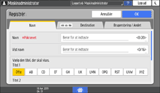 Operation panel screen illustration