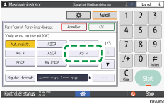 Operation panel screen illustration