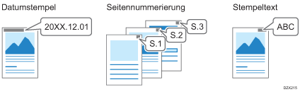 Abbildung: Gestempelte Vorlagen