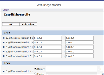 Webbrowser-Bildschirmdarstellung