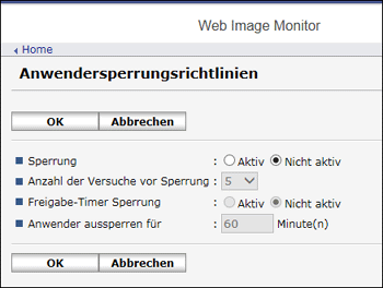 Webbrowser-Bildschirmdarstellung