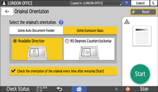 Operation panel screen illustration