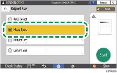 Operation panel screen illustration