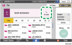 Operation panel screen illustration