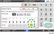 Operation panel screen illustration