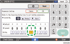 Operation panel screen illustration