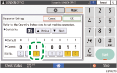 Operation panel screen illustration
