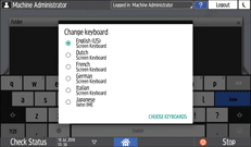 Operation panel screen illustration