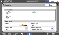 Operation panel screen illustration