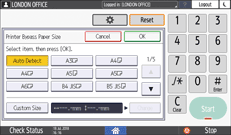 Operation panel screen illustration