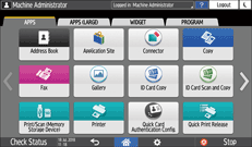 Operation panel screen illustration