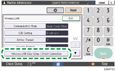 Operation panel screen illustration