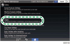 Operation panel screen illustration