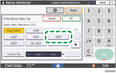 Operation panel screen illustration