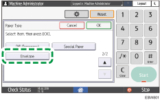 Operation panel screen illustration