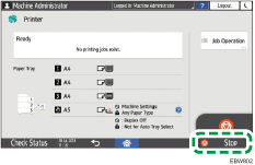 Operation panel screen illustration