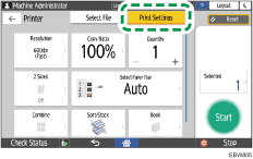 Operation panel screen illustration