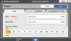 Operation panel screen illustration