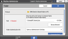 Operation panel screen illustration