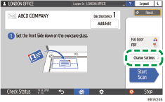 Operation panel screen illustration