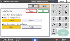 Operation panel screen illustration