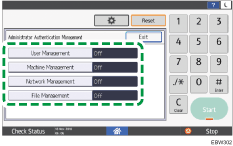 Operation panel screen illustration