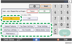 Operation panel screen illustration