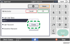 Operation panel screen illustration