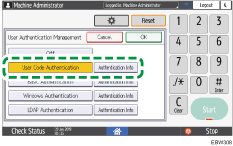 Operation panel screen illustration