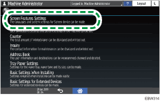 Operation panel screen illustration