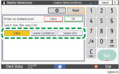 Operation panel screen illustration